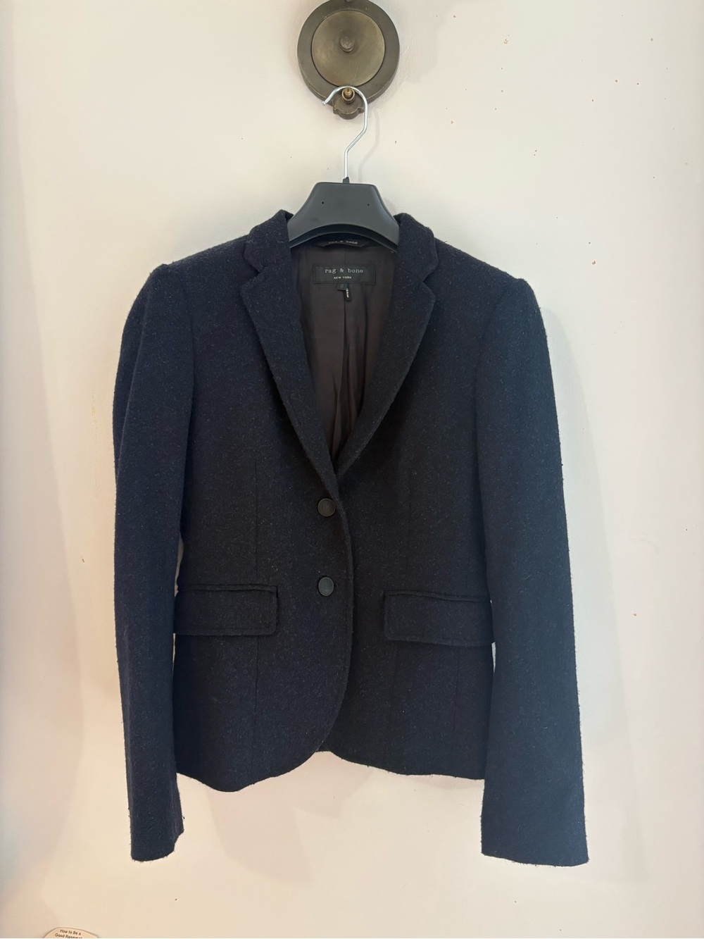 Rag and bone dark navy boucle blazer size 0